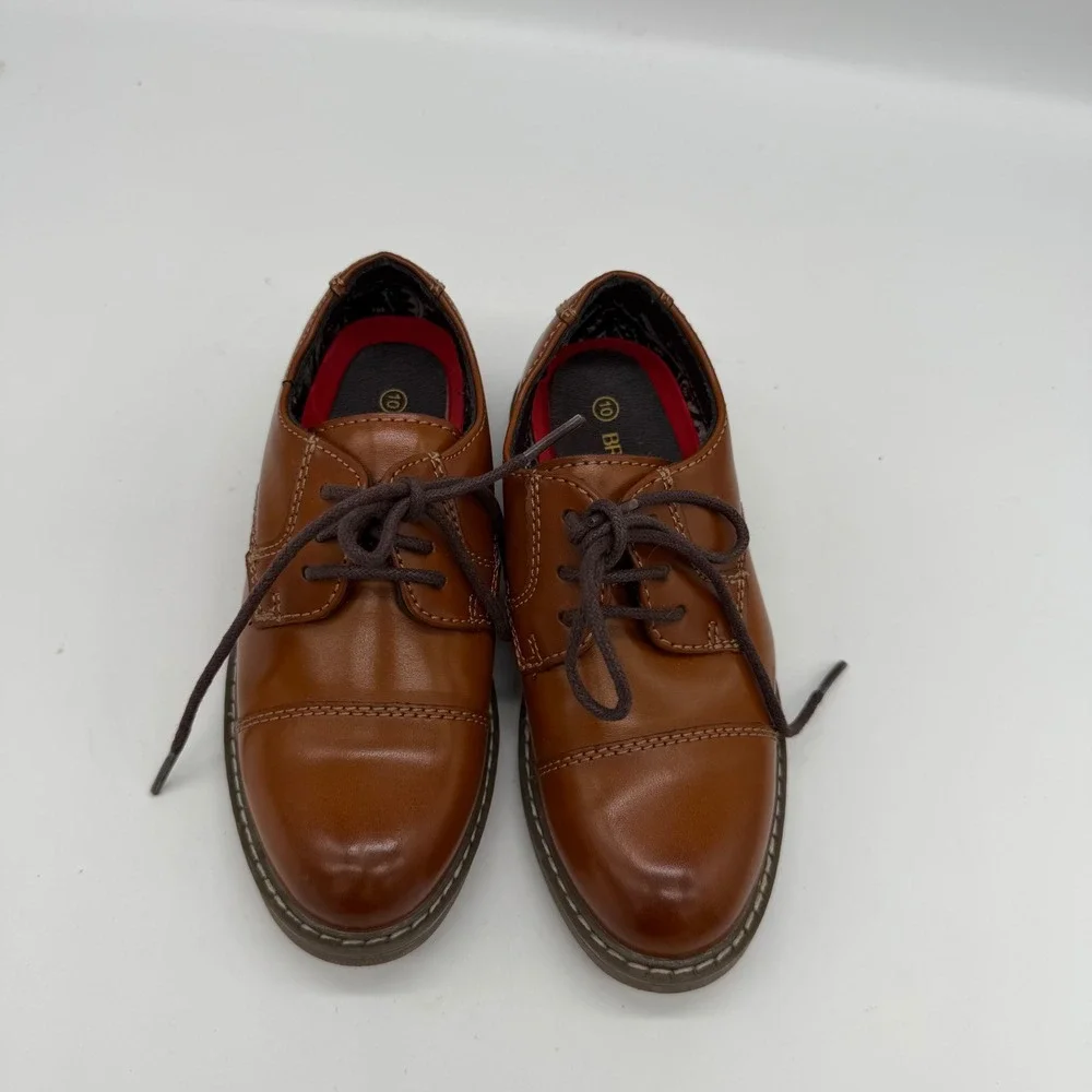 Bruno Marc Kids Cognac Brown Cap Toe Oxford Dress Shoes SBOX211K Size 10